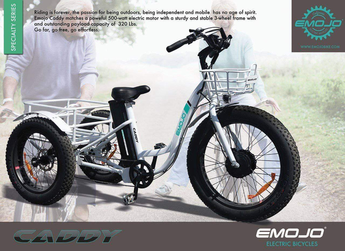 emojo caddy 48v 500w fat tire electric trike