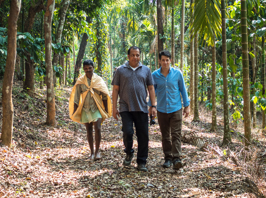 Walking the walk with my partner on the ground in India, Mr. Divakar.