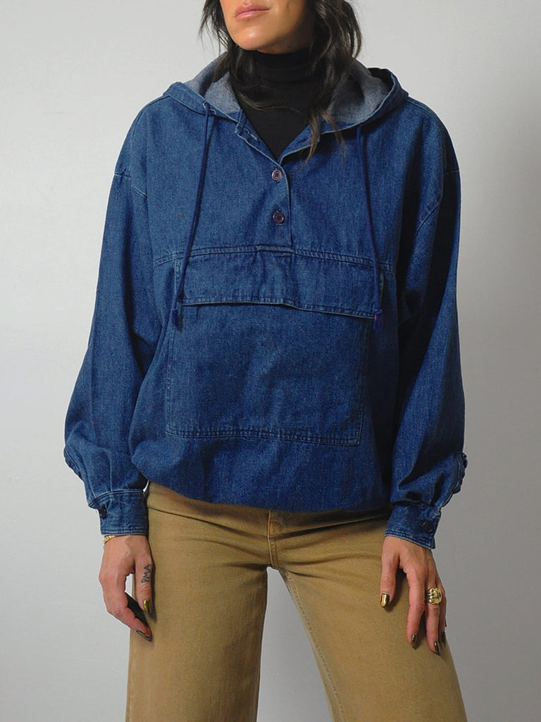 toeter Persona Knuppel 1980's Denim Hooded Anorak Jacket – NOIROHIO VINTAGE