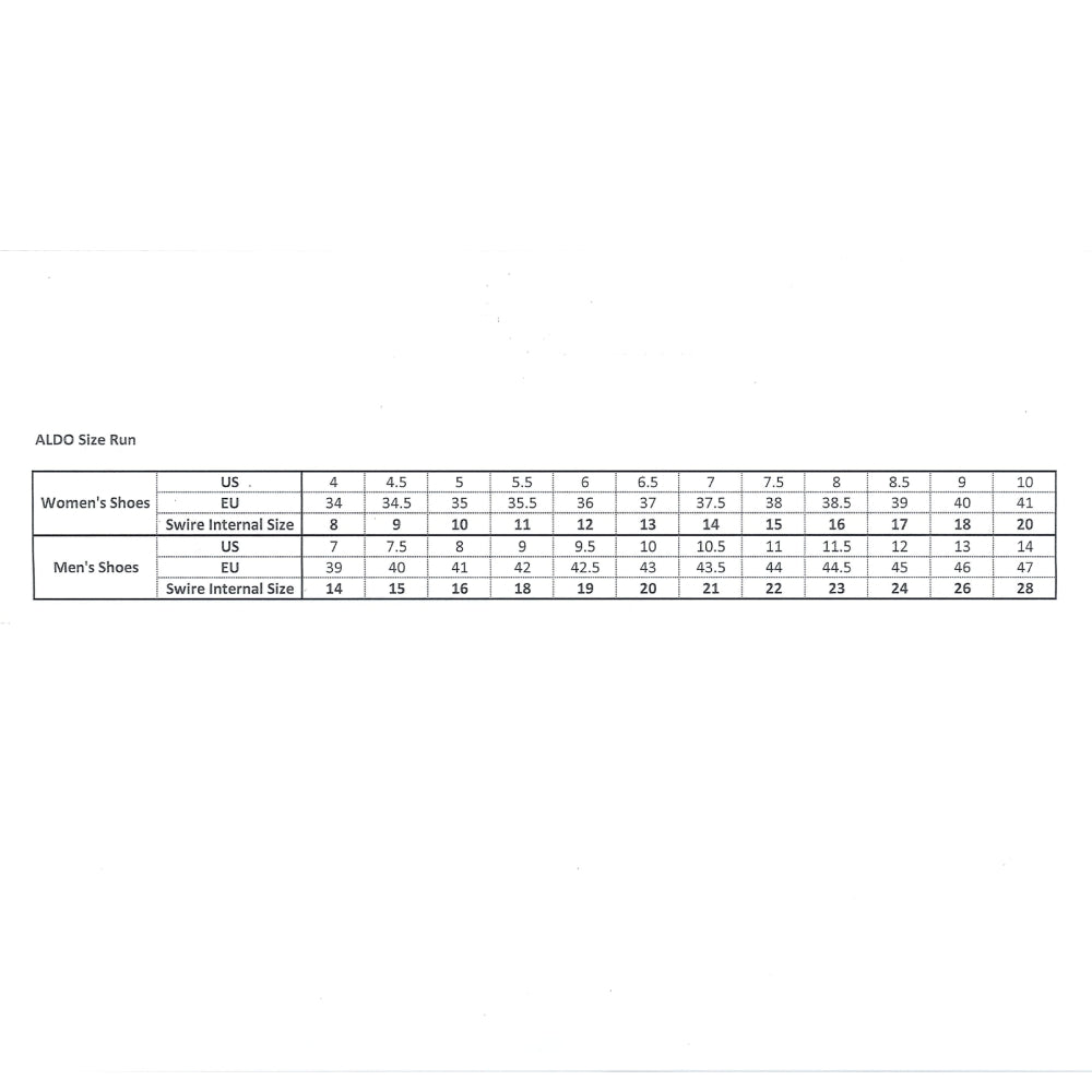 aldo size chart