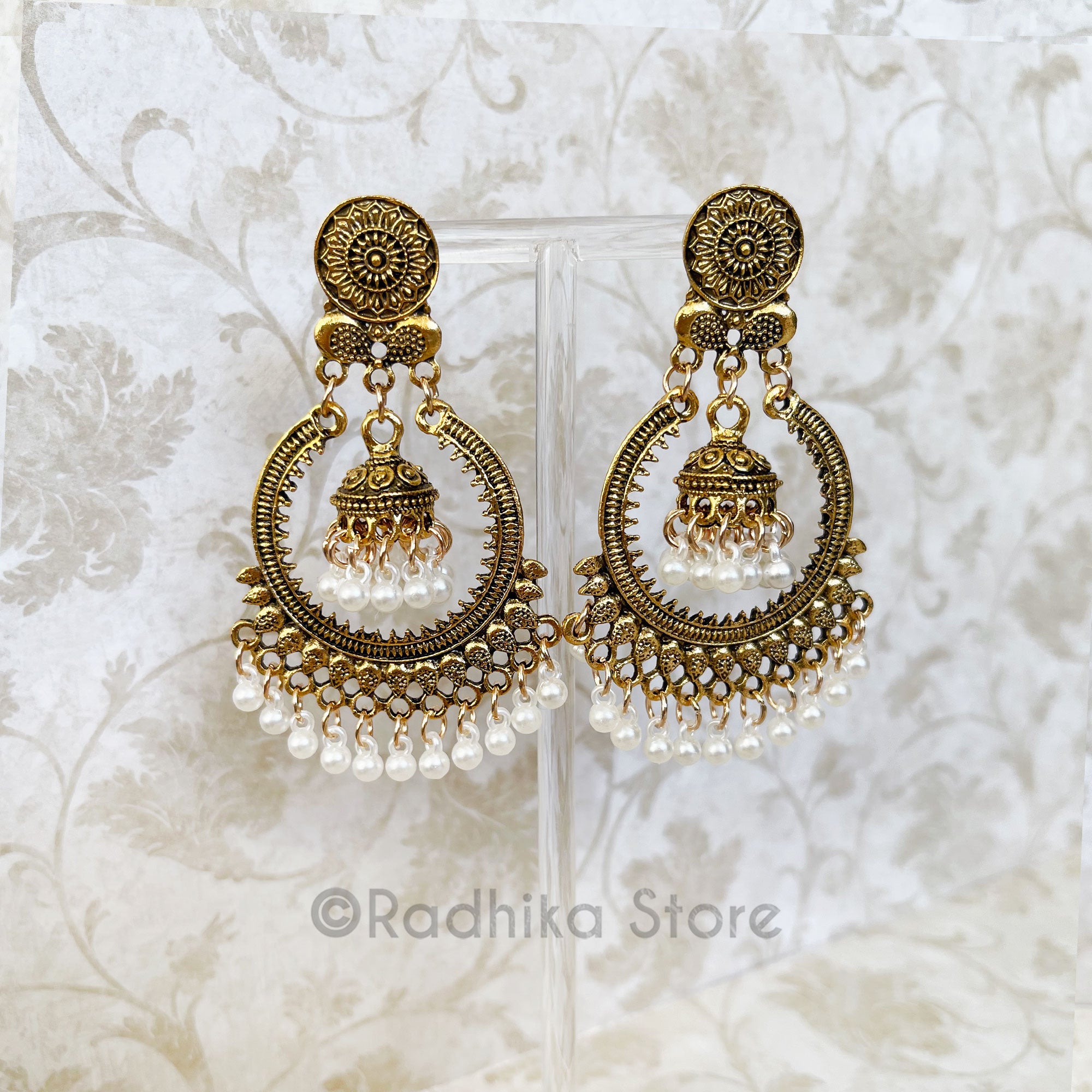 Sabyasaachi Chandbali Earrings, Polki Stone Big Jhumka Earrings, Indian  Bollywood Deepika Padukone in Designer Sabyasachi Bridal Chaandbali - Etsy  Israel