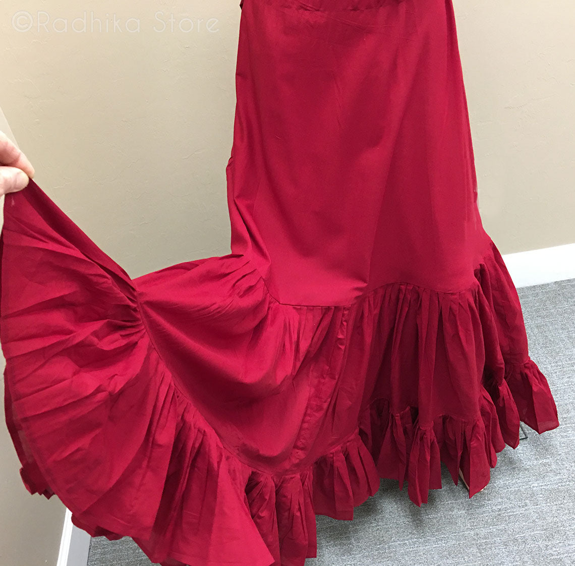 Maroon Cotton Twirling Petticoat/ Slip - S, M, L- (8 Meters Fabric ...