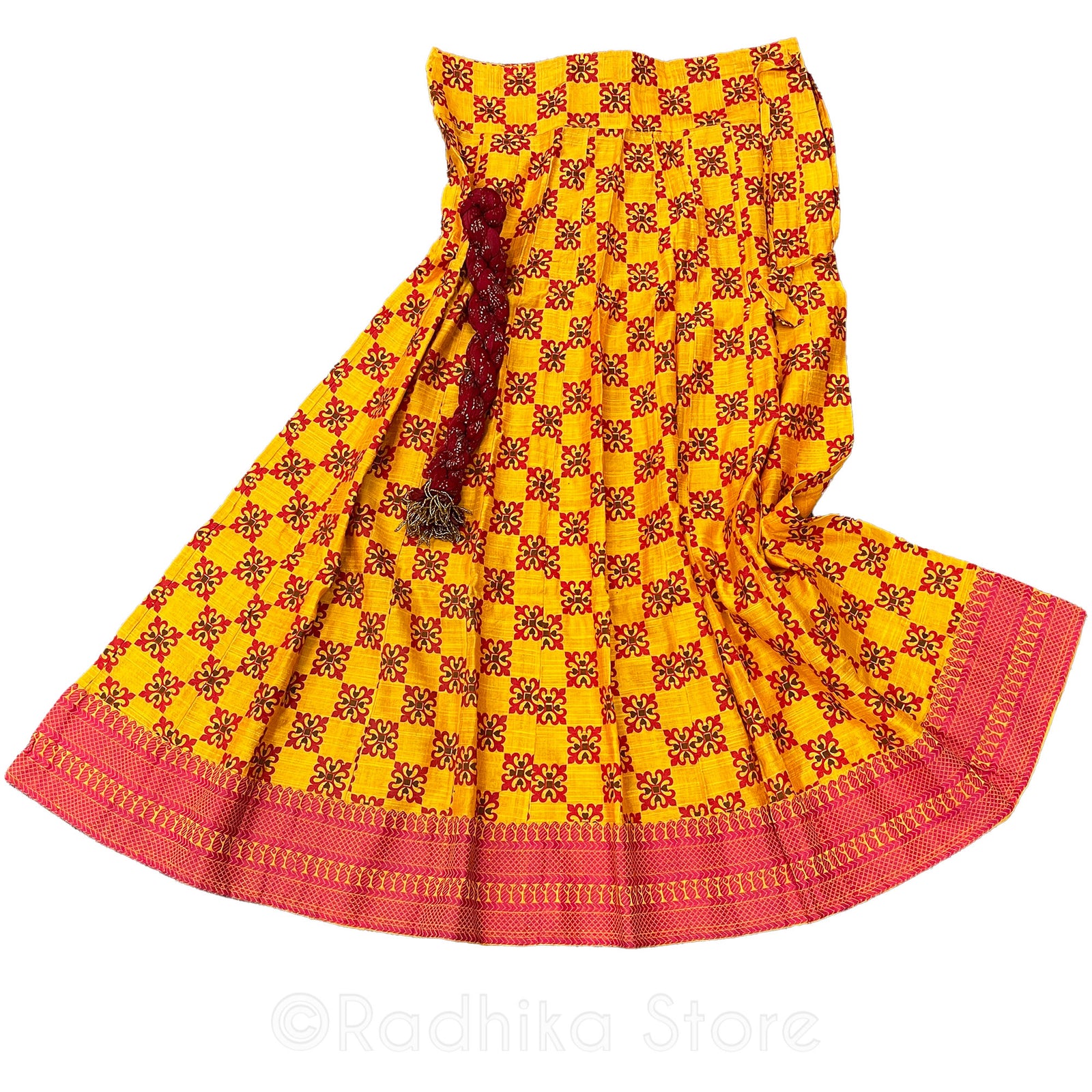 Girls Gopi Skirt Outfit - Pretty In Pink - Cotton Screen Print - Radhika  Store