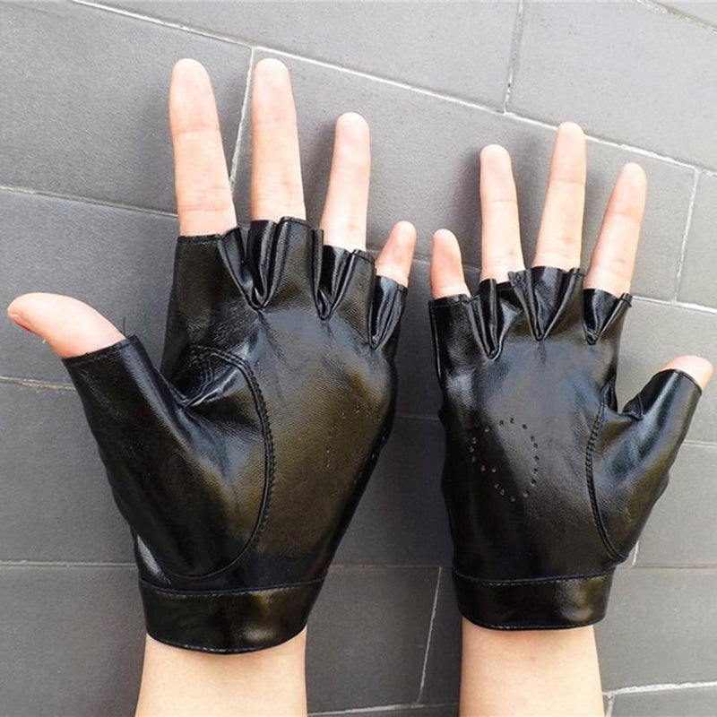 Leather Fingerless Driving Gloves - Byker Gyrlz