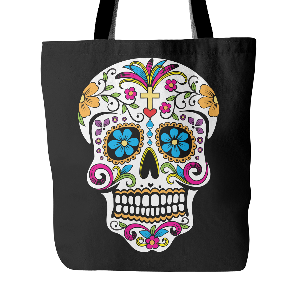 sugar skull tote bag