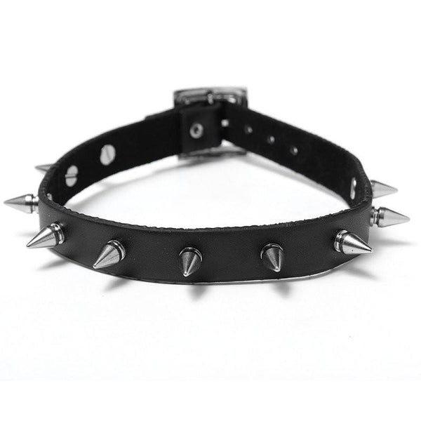 Black Leather Biker Choker – Byker Gyrlz