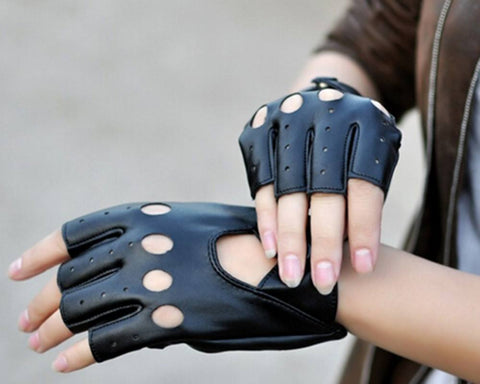 Leather Fingerless Driving Gloves – Byker Gyrlz