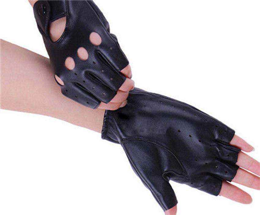 Leather Fingerless Driving Gloves - Byker Gyrlz