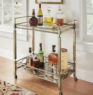 Styled Brass Bar Cart