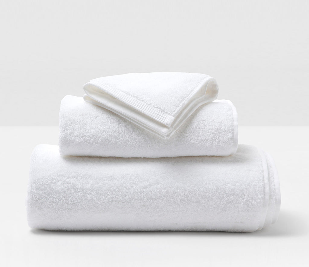 Genesis White Cotton Bath Towels | Herringbone and Company