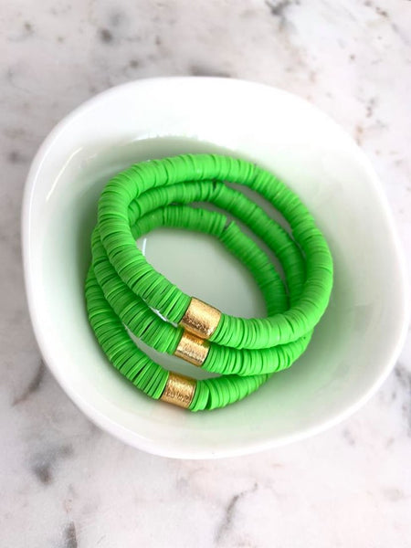 DIY Heishi Bracelet with Gold Barrel Kit