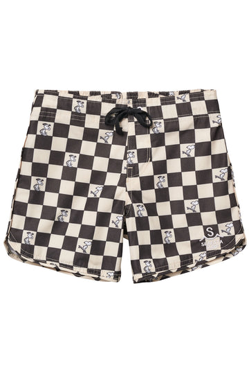 Seaesta Surf x Peanuts® Checkerboard Boardshorts / Moss