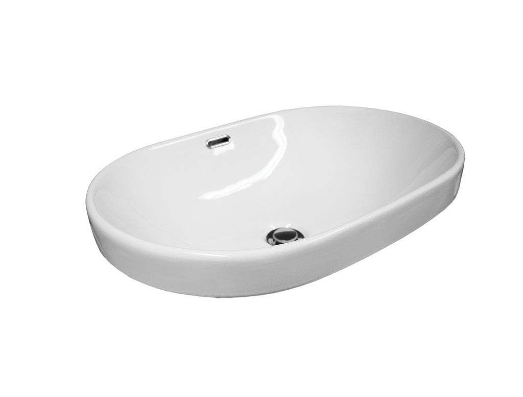 oval semi resessed bathroom sink
