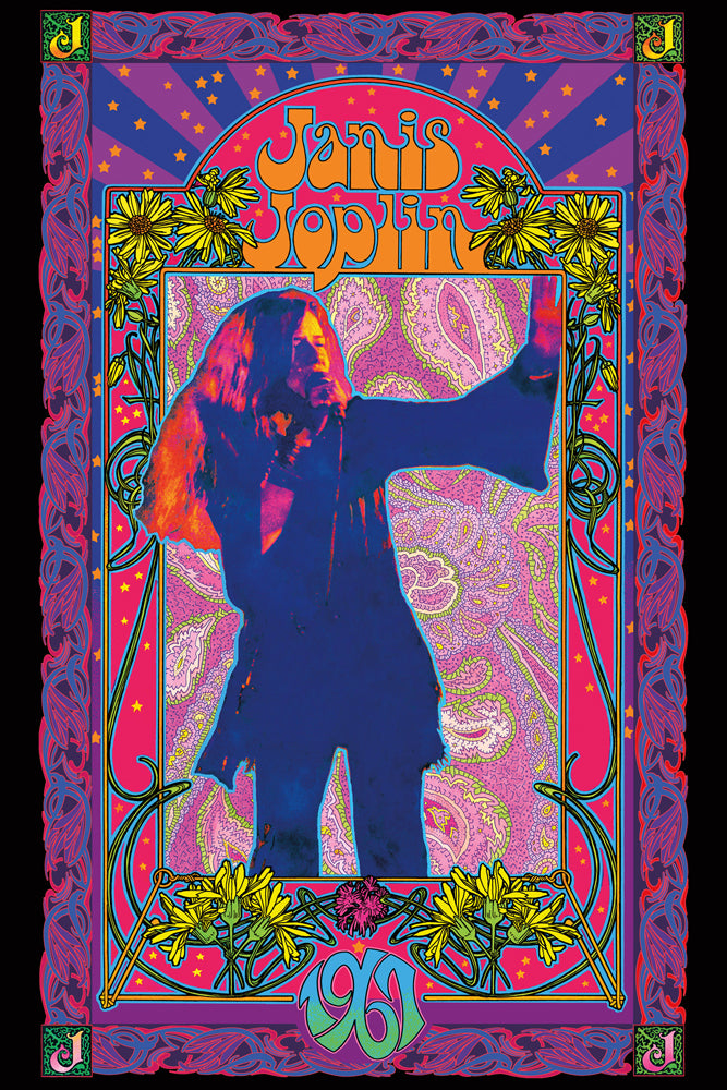 janis joplin black light poster