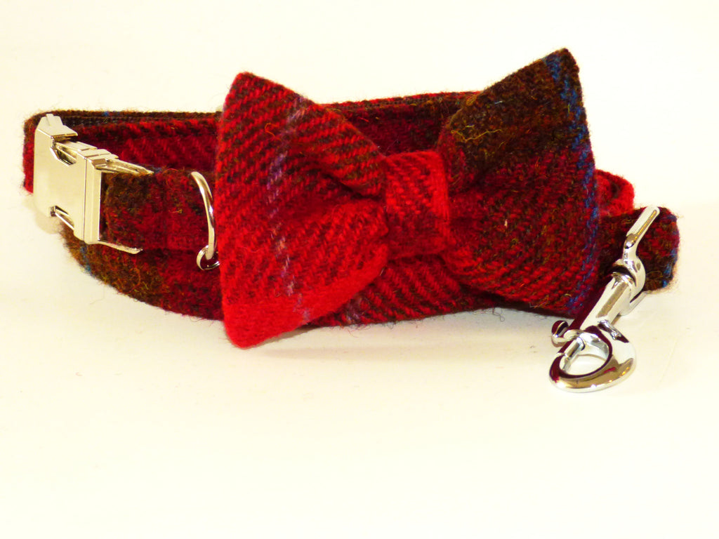tweed dog bow tie