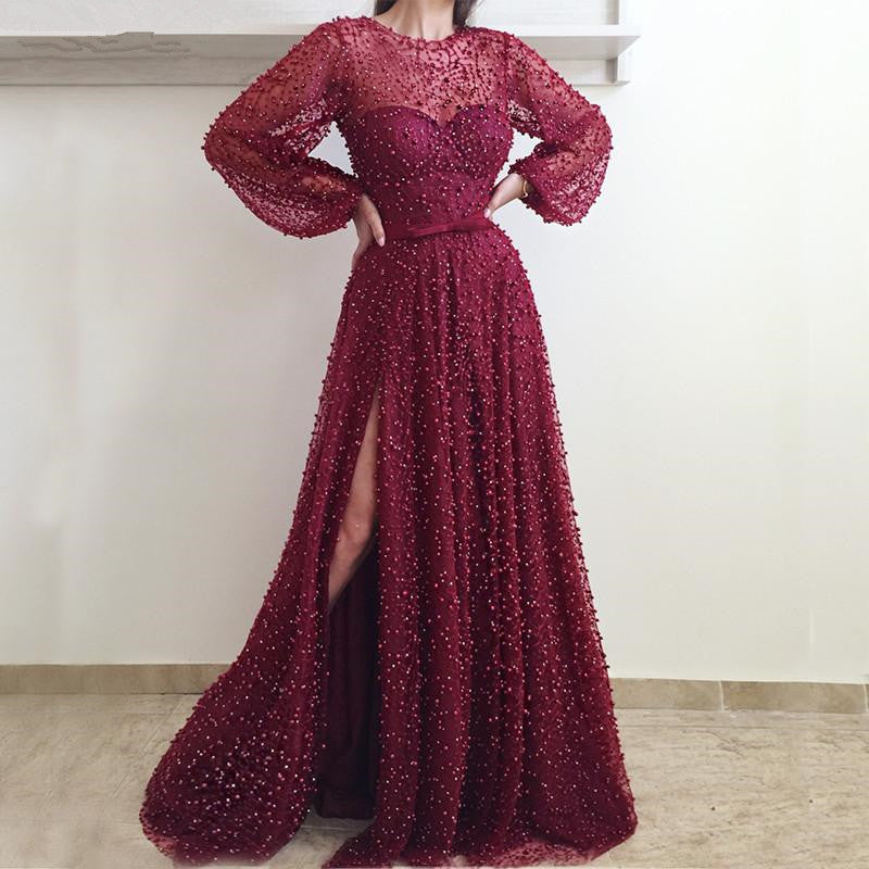 sparkly evening dresses with sleeves