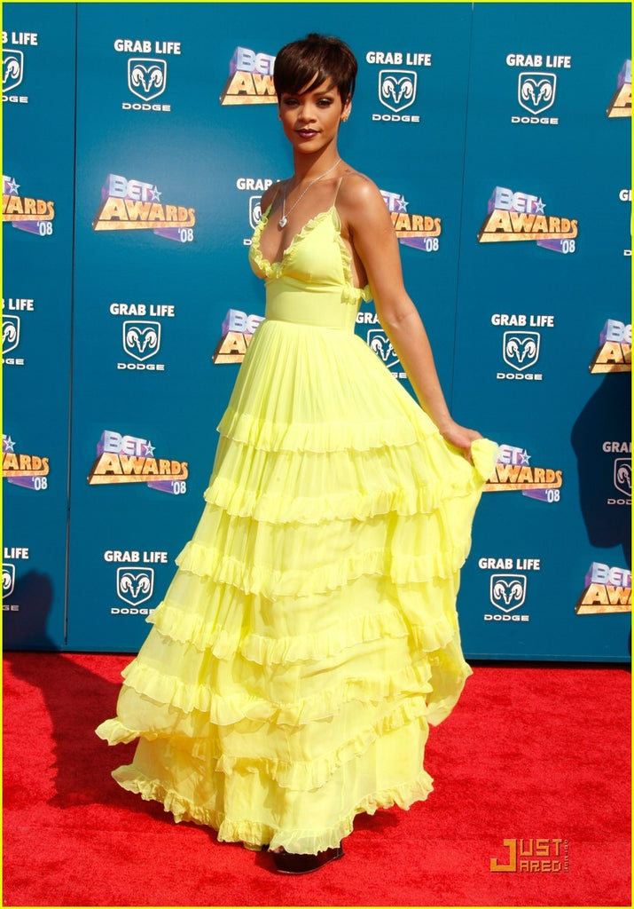 yellow red carpet dress