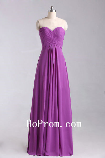 A-Line Chiffon Prom Dress,Long Purple Prom Dresses,Evening Dress – Hoprom
