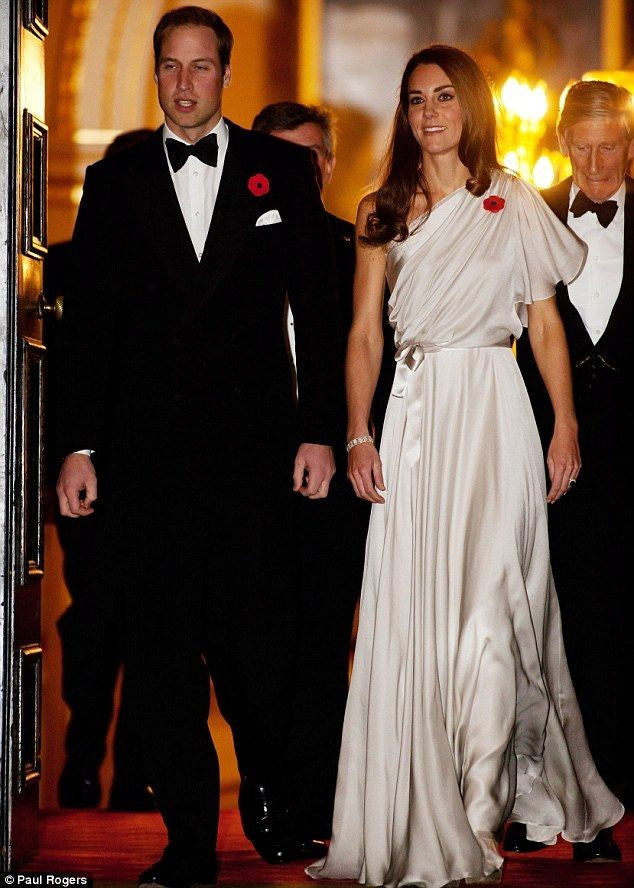 Silver Princess Kate Middleton One-shoulder Prom Celebrity Evening Dre ...