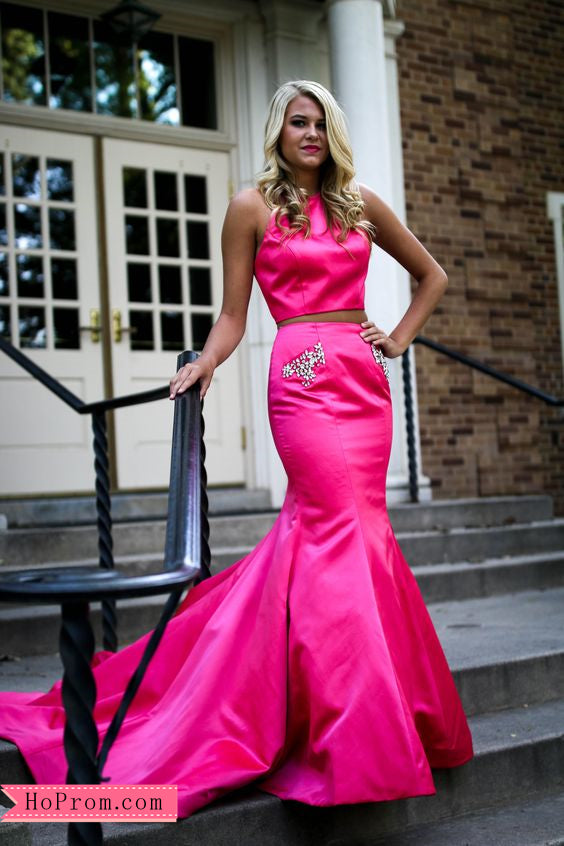 pink prom dress with pockets