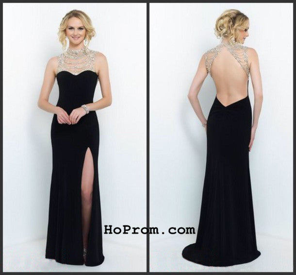 black backless ball gown