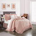 Chic Home Kensley Comforter Set Washed Crinkle Ruffled Flange Border Design Bed In A Bag Blush, Twin X-Long - Twin X-Long