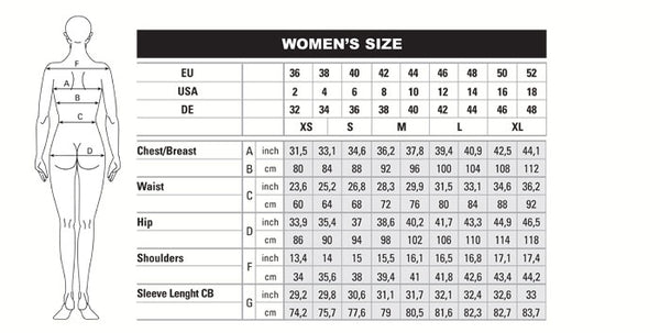 womens clothing size charts