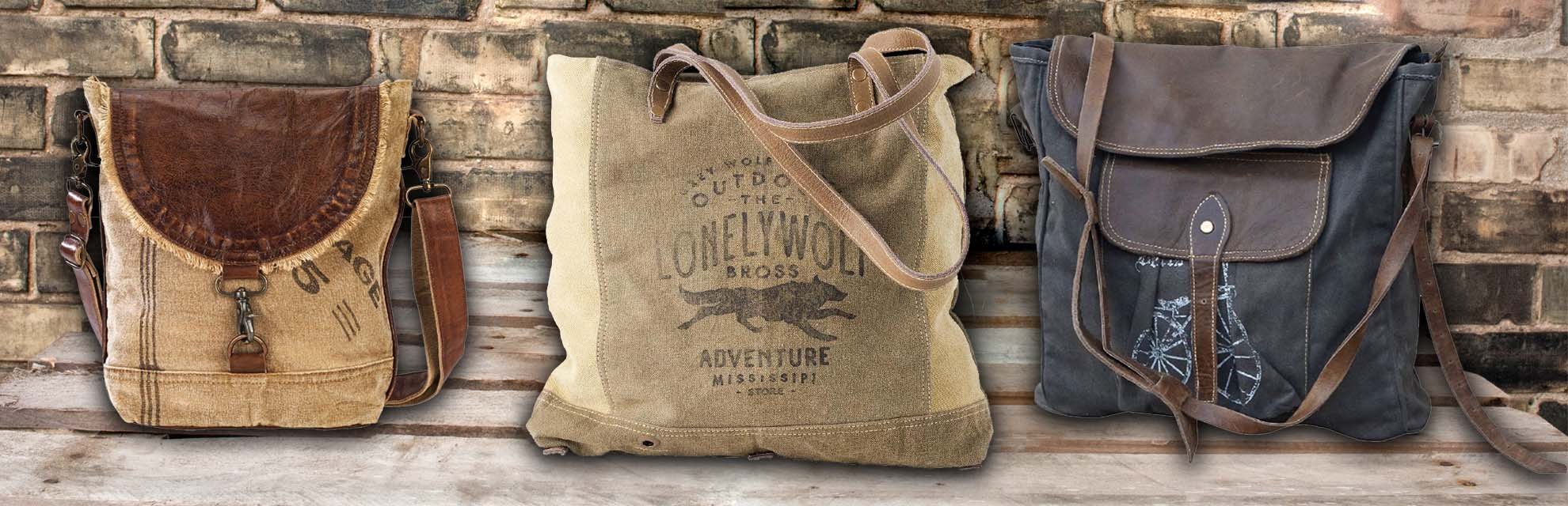 upcycled canvas bags