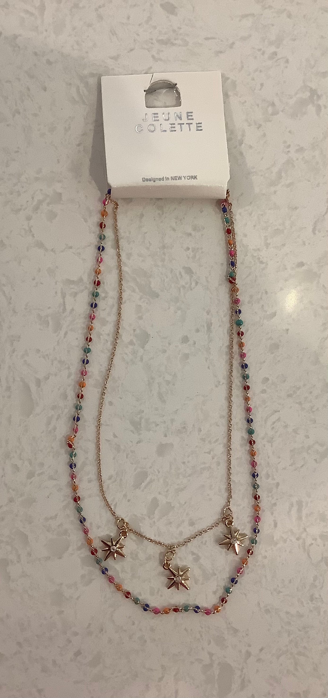 North Star rainbow layered necklace