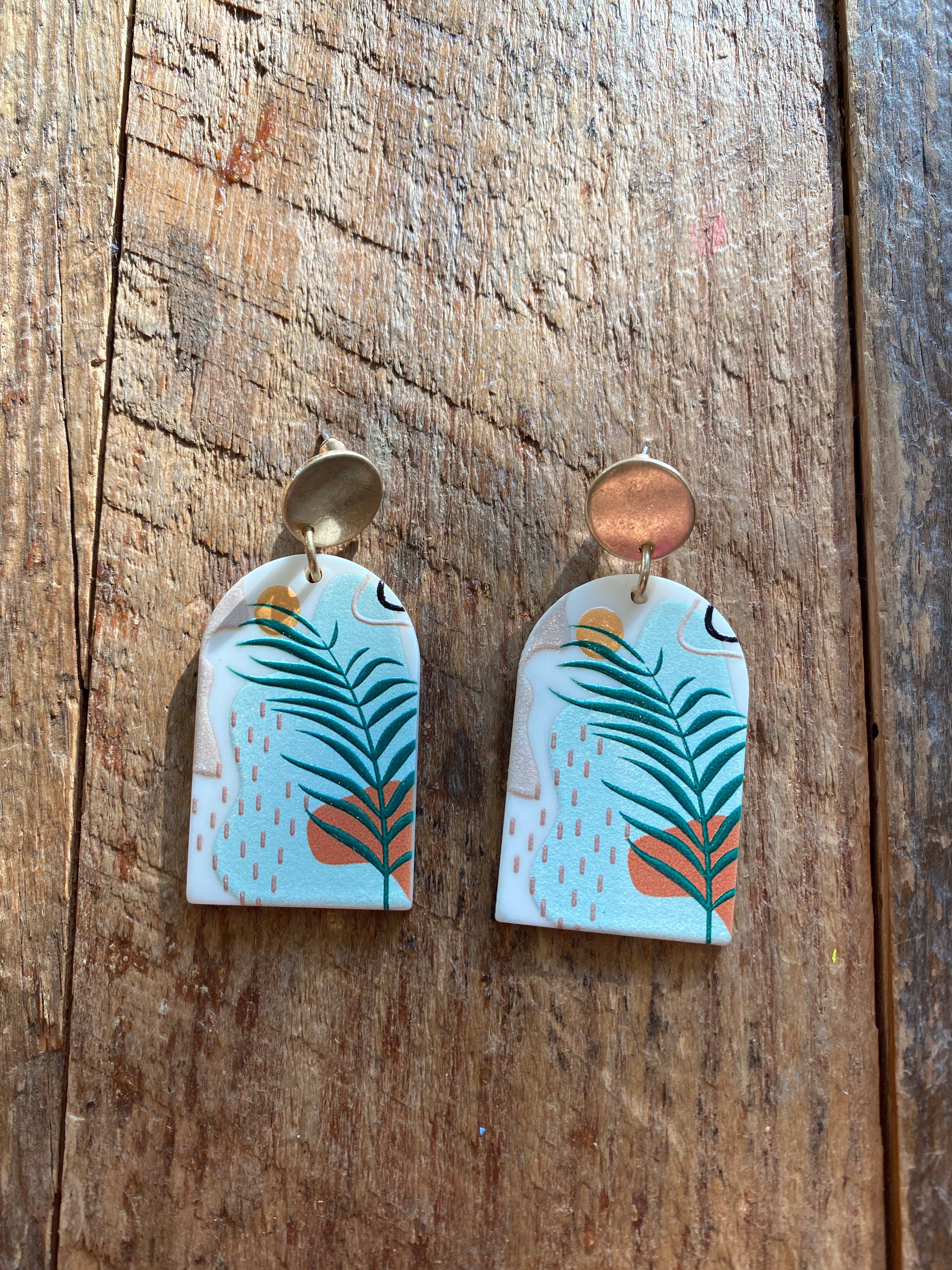Abstract Palm Earrings