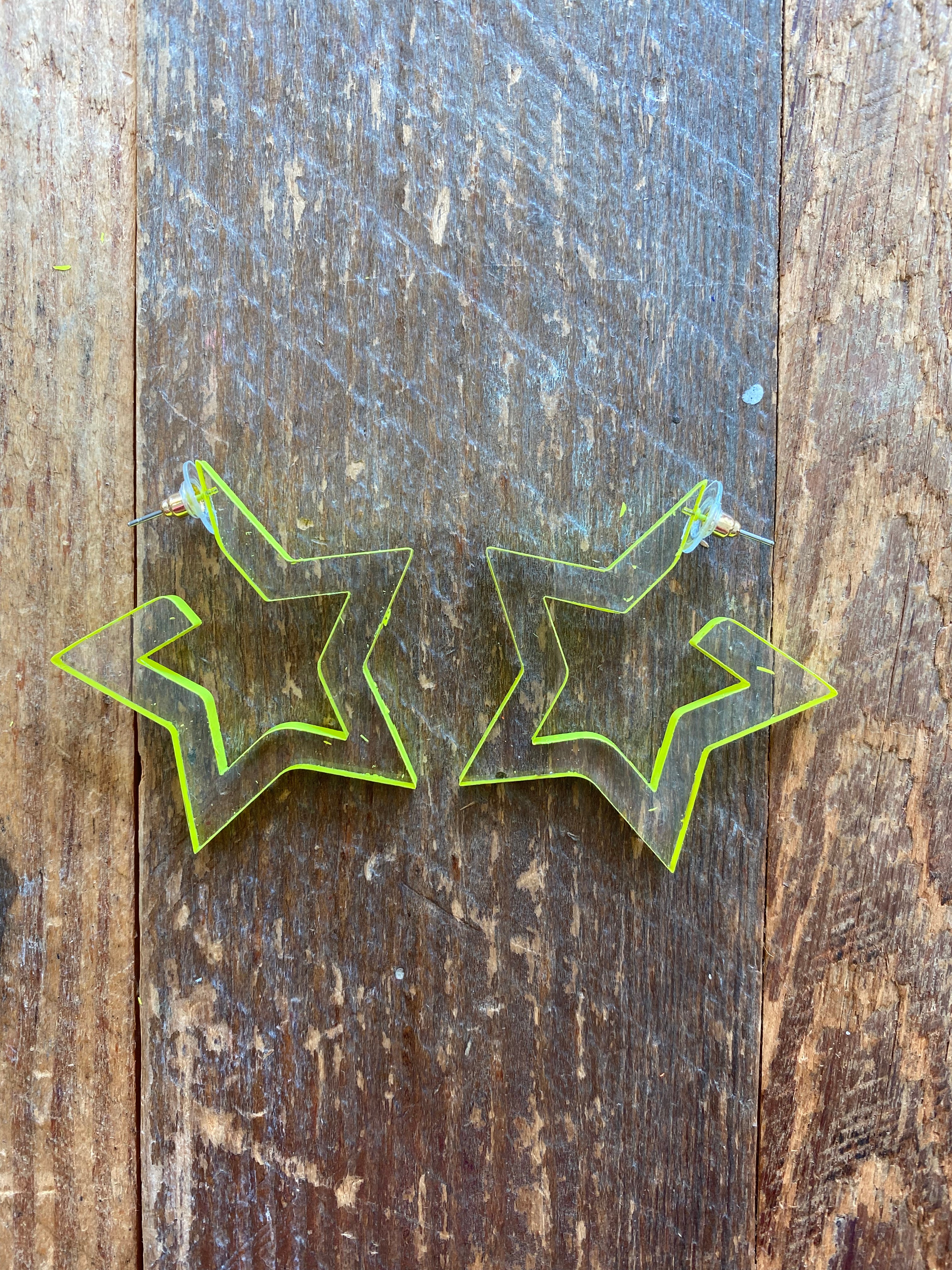 Neon Acrylic Star Earrings