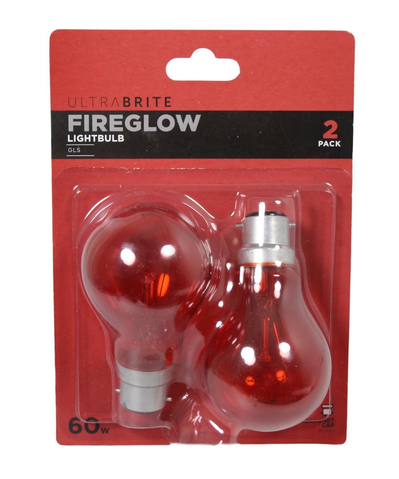 Ultra Brite Fireglow Light Bulb 2 Pack Home Bedroom Red Bulb