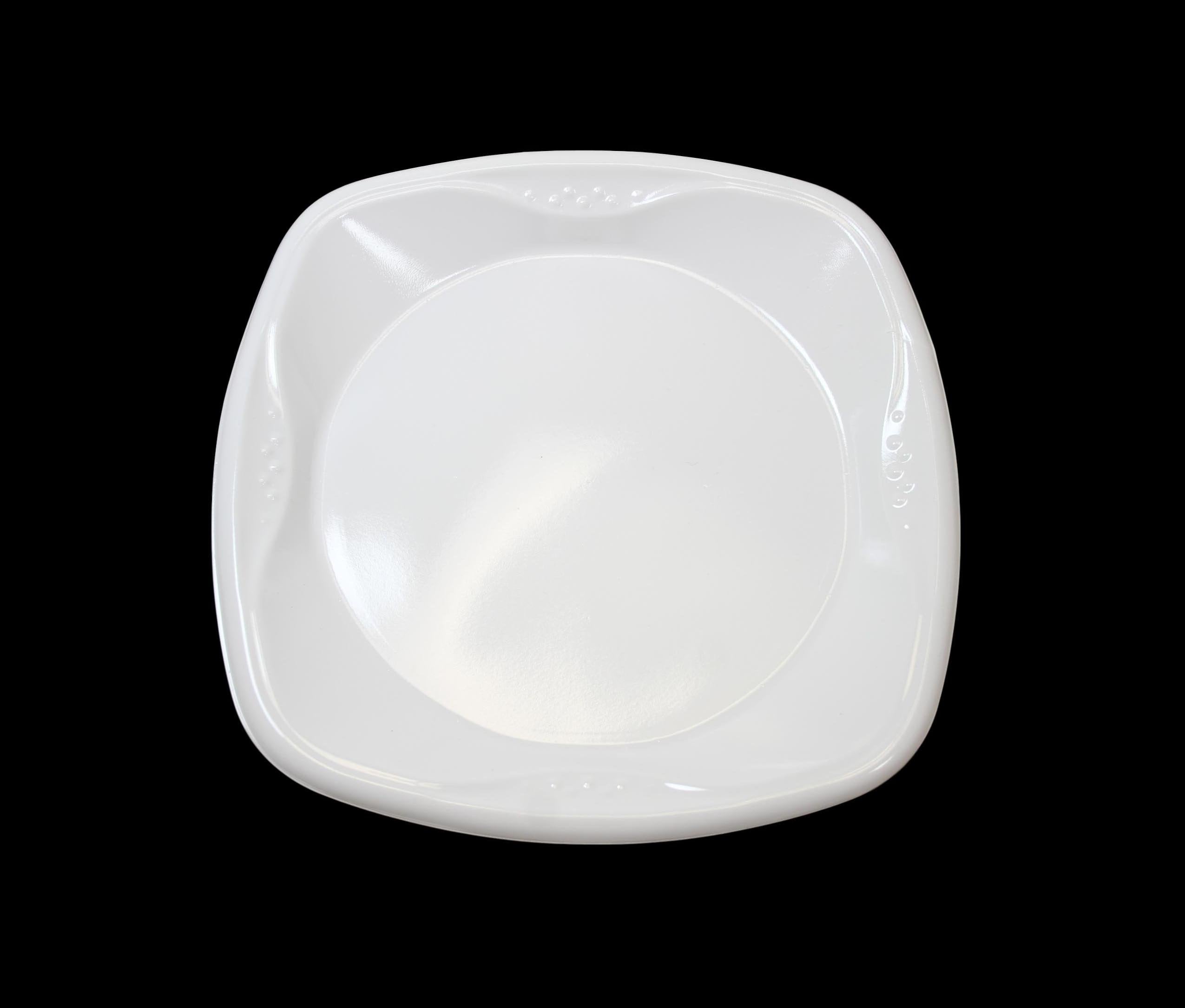 white square disposable plates