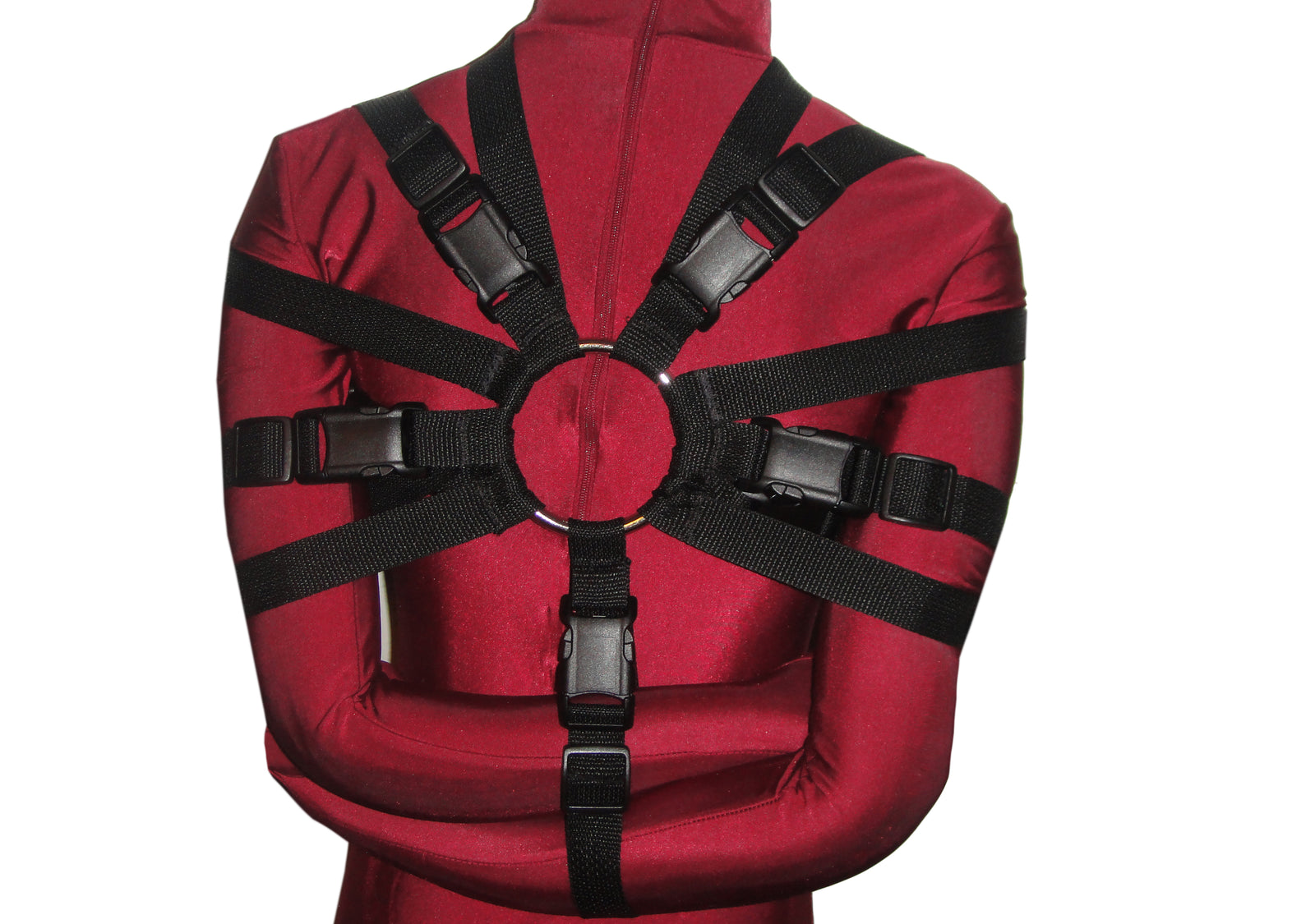 Box-Tie Bondage Harness (X-Style, Double Security Strap, Colored Poly