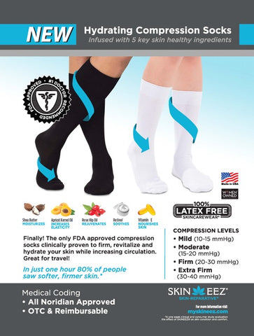 The ONLY Hydrating Compression Socks Approved by the FDA – Skineez®