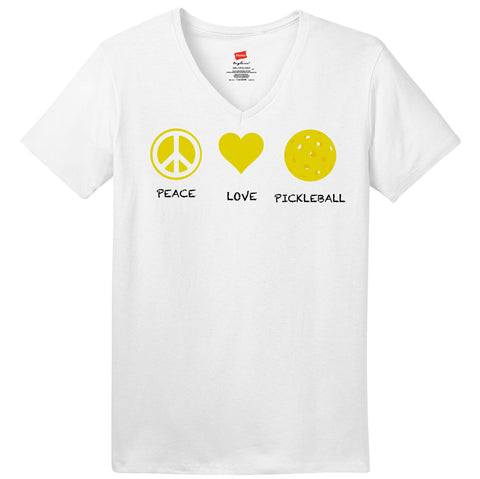 Peace Love Pickleball Hanes® Ladies ComfortSoft® S/S V-Neck ...