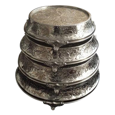  GiftBay Wedding Cake Stand  Tapered Round 12 Silver