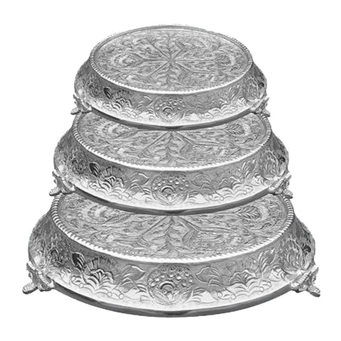  GiftBay Wedding Cake Stand  Tapered Round 14 Silver