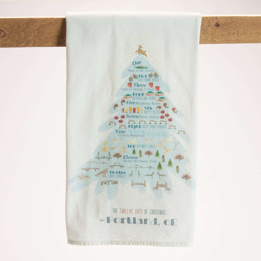 Oregon Map Tea Towel