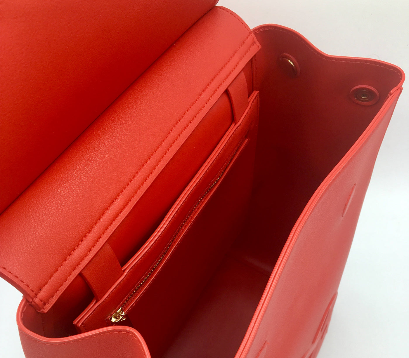 Livia - Red Vegan Leather Backpack