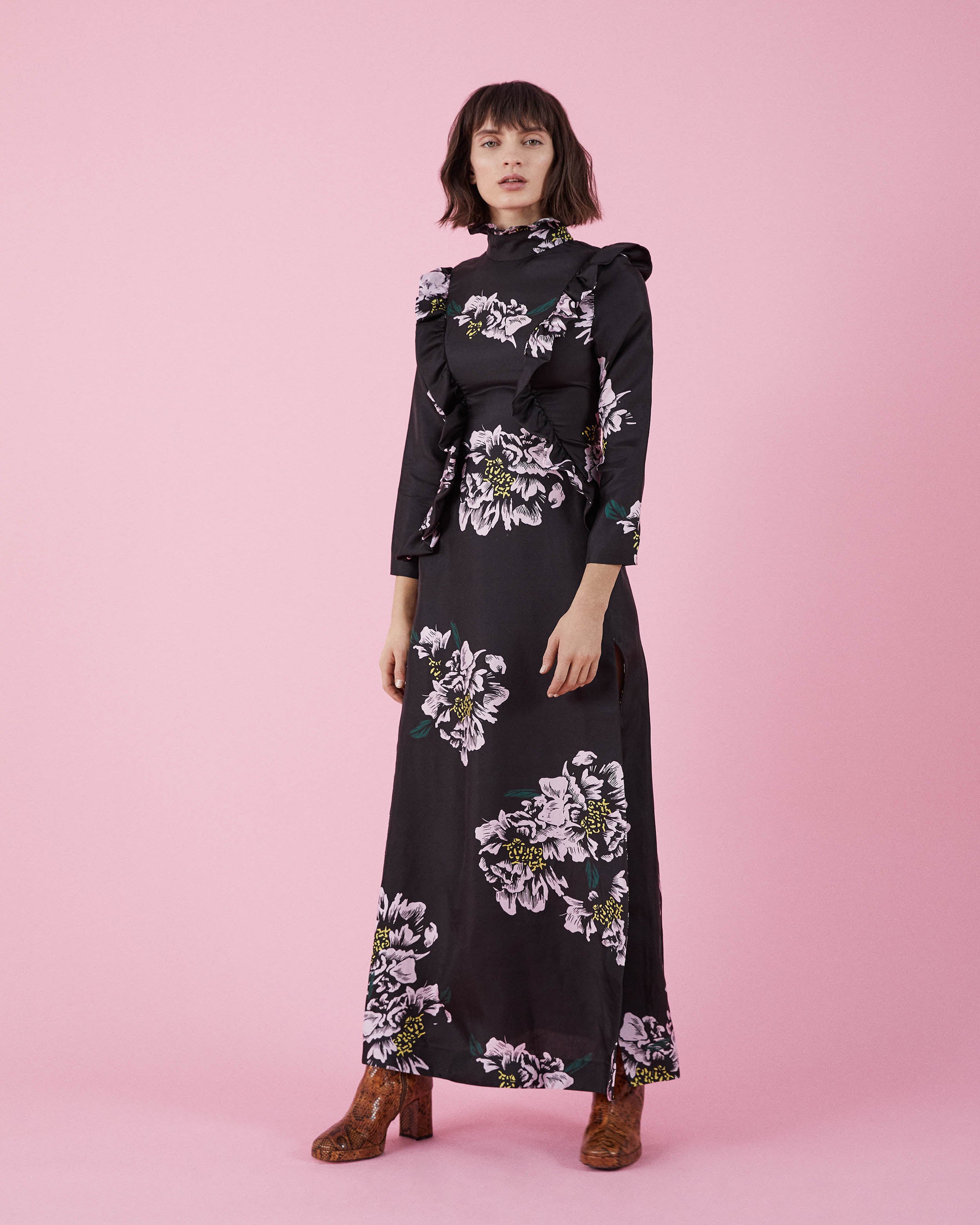 Jasmine Dress Floral Print Silk