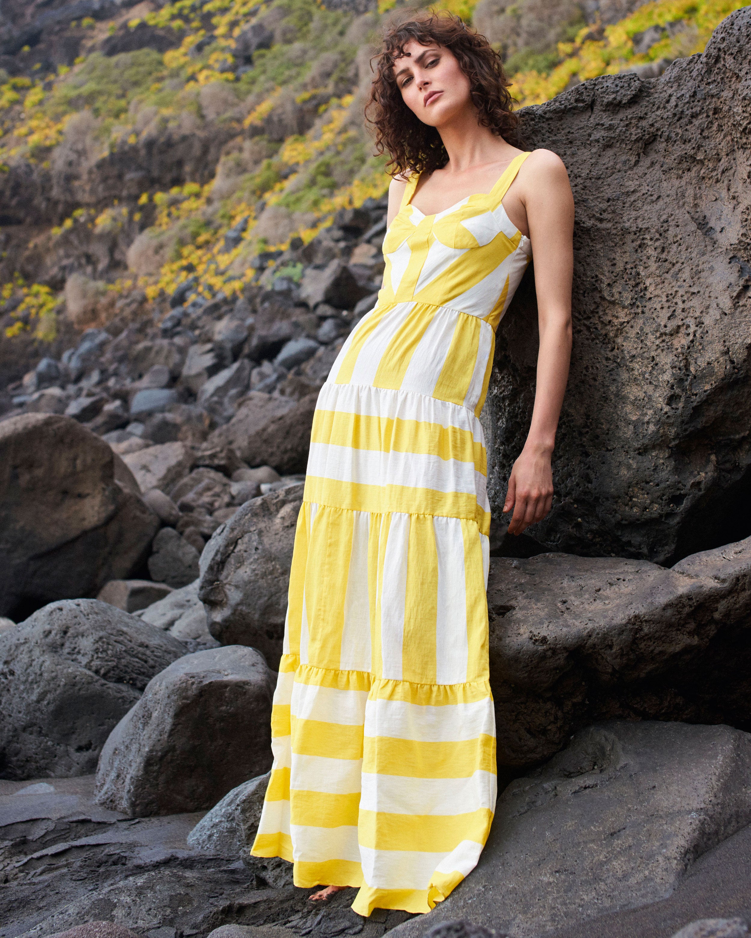 Porto Dress Sunshine Stripe