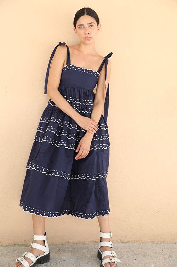 Laura Dress in Midnight Pearl