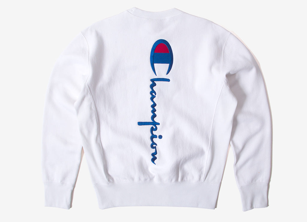 ripped embroidered champion sweatshirt