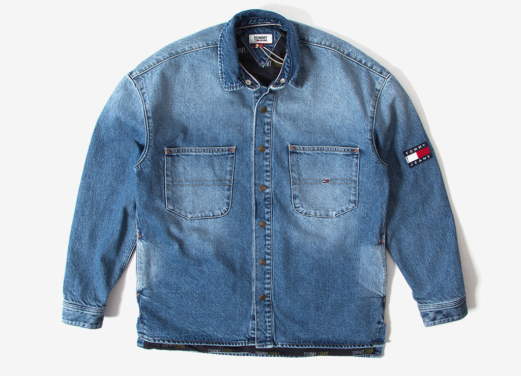 tommy hilfiger denim jacket big logo