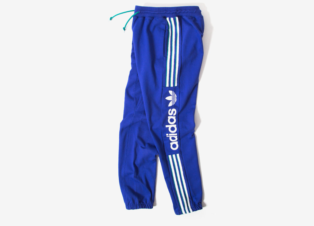 blue and white adidas sweatpants