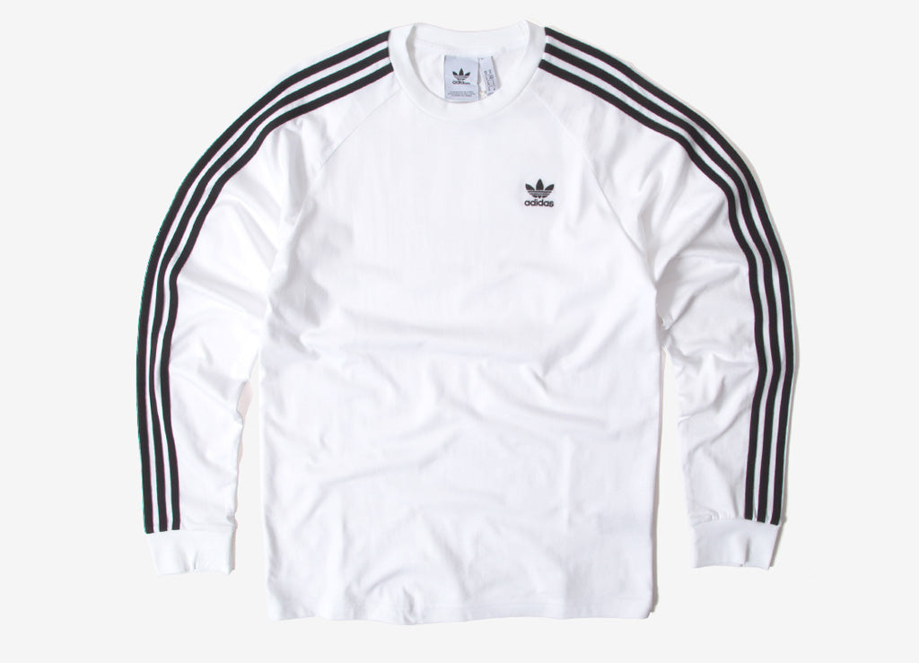 adidas 3 stripe long sleeve shirt