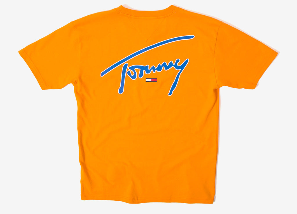 tommy jeans signature sweatshirt orange