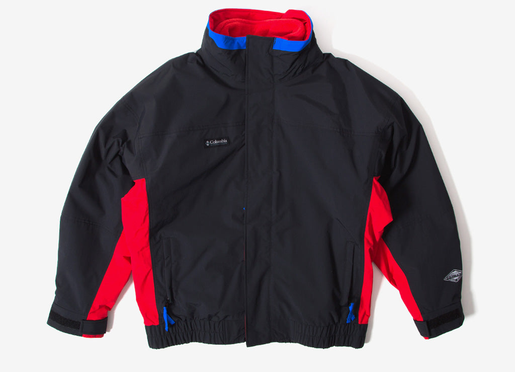 red and black columbia jacket