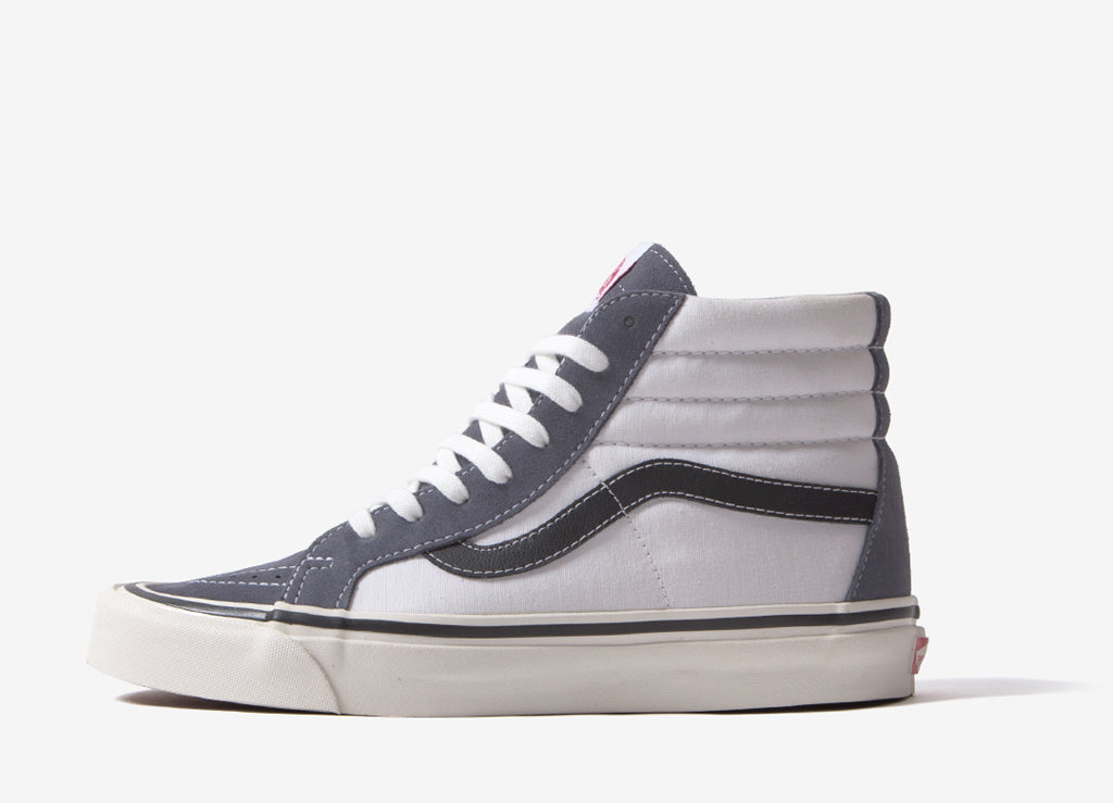 vans sk8 hi grey and white